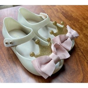 Mini Melissa 6 Shoes Princess Ultragirl Bow Mary Janes Pink White